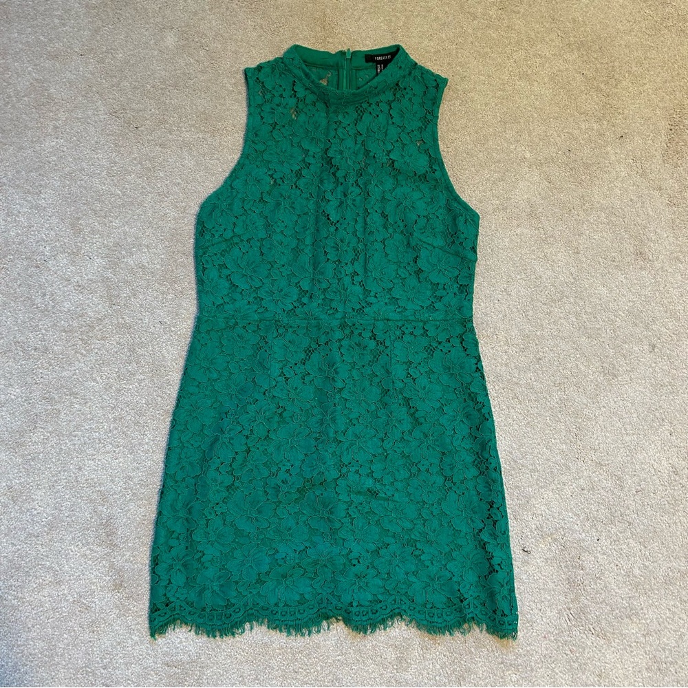 Forever 21 Emerald Green Crochet Dress